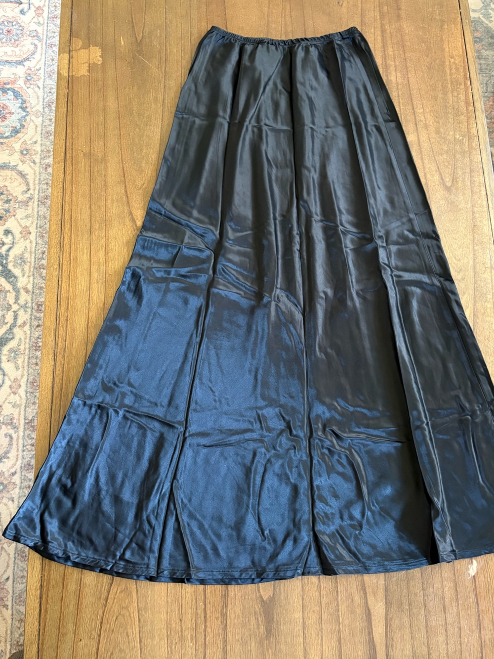 Vintage Le Chateau Black Satin Skirt